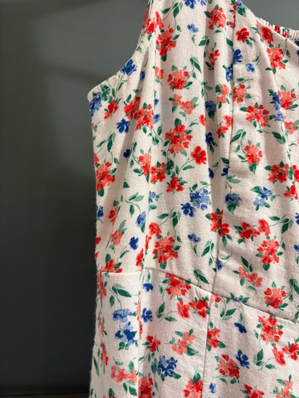 Old Navy Midi Dress with Red & Blue Floral Print - Picture 6 of 12